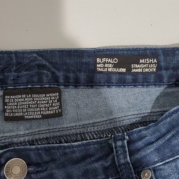 BUFFALO Misha 32x31 dark wash size 14 mid rise straight leg jeans - Picture 5 of 8